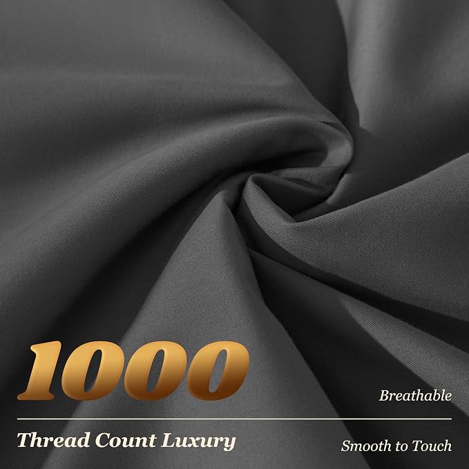 LBRO2M 1000 Thread Count 100% Egyptian Cotton Sheets Set, Queen Size Bed Sheet - Image 3
