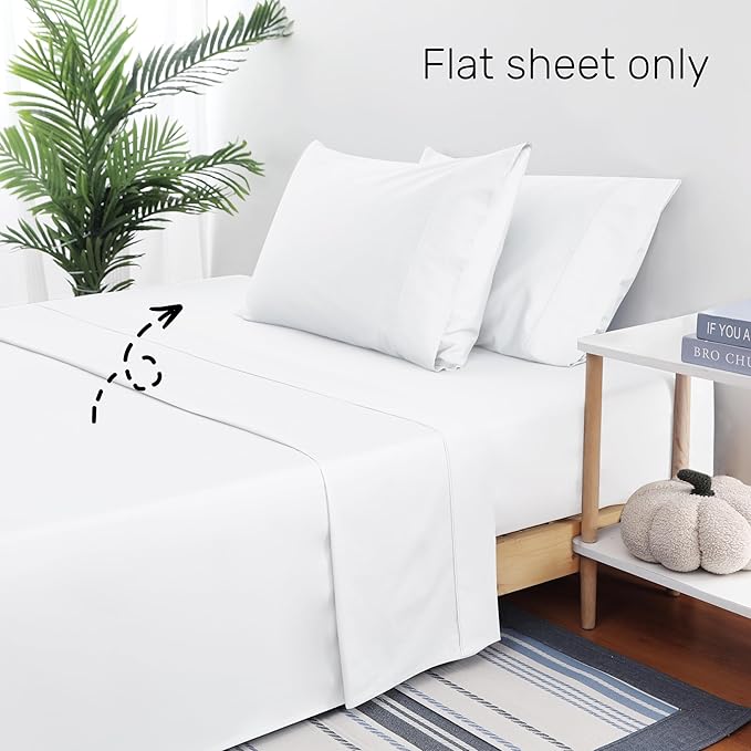 Flat Sheet Only Queen Size, 400 TC 100% Egyptian Cotton Flat Sheet - Image 4