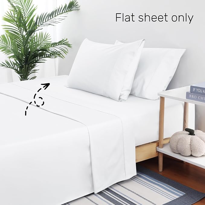 Flat Sheet Only 2 Pack, Twin Size 400 Thread Count 100% Egyptian Cotton Flat - Image 5