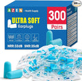 AZEN 300 Pairs Ear Plugs, NRR 32dB Soft Foam Ear Plugs by AZEN