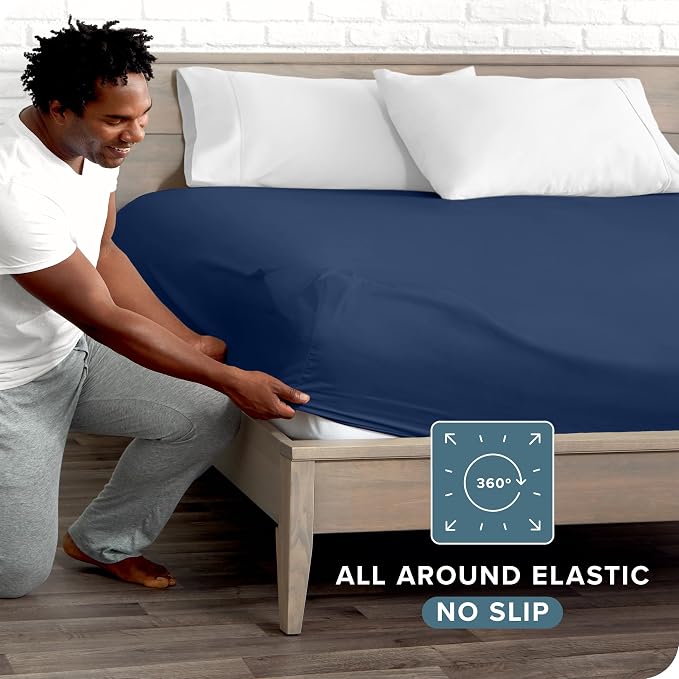 Bare Home Fitted Bottom Sheet Split Head Flex King Size - Image 4
