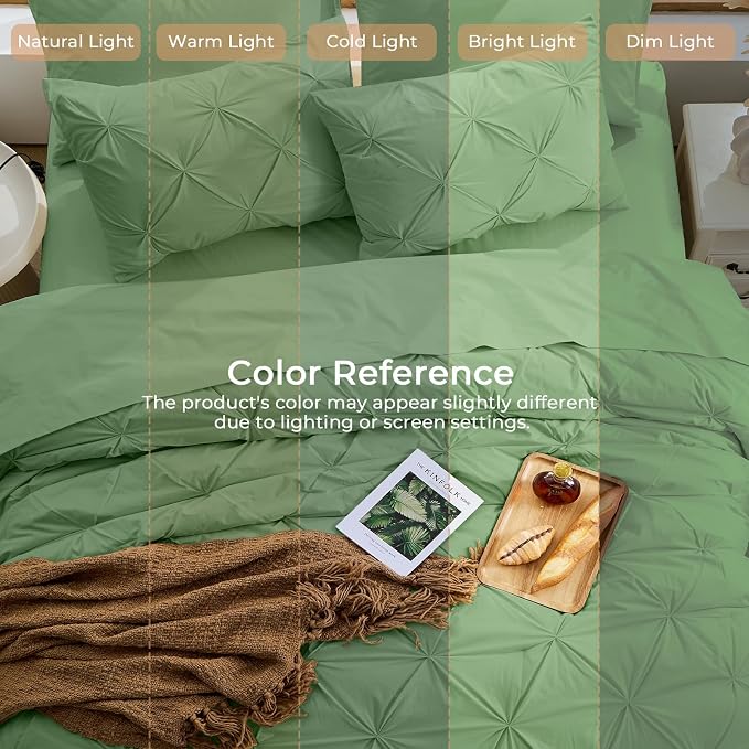 Sasttie California King Comforter Set, 7-Piece Bed in a Bag, Pintuck Bedding - Image 8