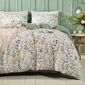 MKXI Twin Size Wildflower Duvet Cover Set Sage Green Spring Floral Bedding by MKXI