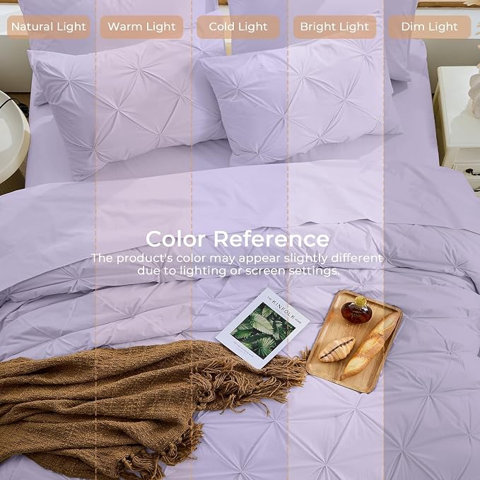 Sasttie Queen Comforter Set, 7-Piece Bed in a Bag, Pintuck Bedding Sets - Image 8