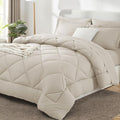 CozyLux Oversized King Comforter Set Beige by CozyLux