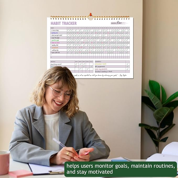 Habit Tracker Calendar, Daily Weekly Goal and Habit Tracker Journal, 12 Months - Image 7