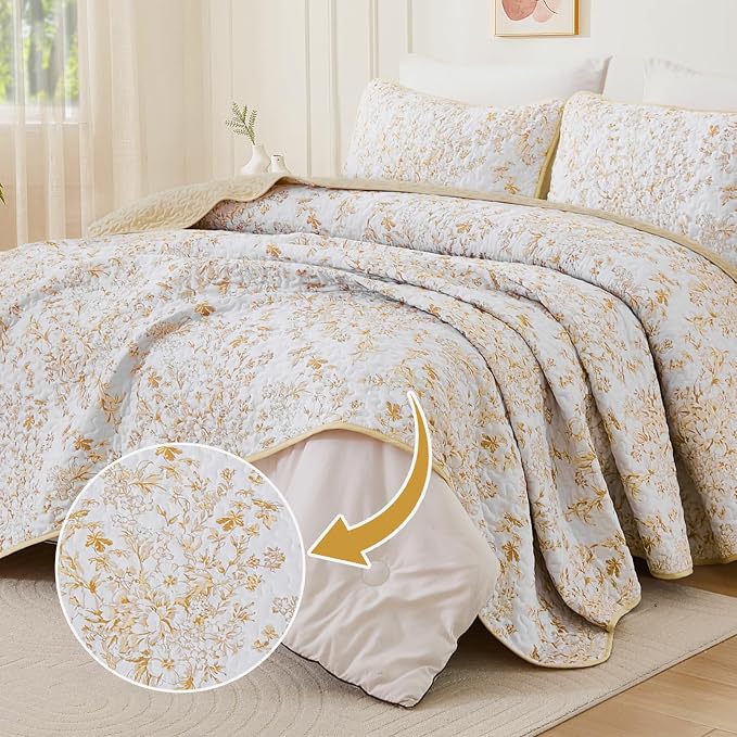 WONGS BEDDING Quilt Queen Size, Botanical Quilt - Image 2