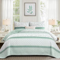 Quilt Set Queen Size, 3 Piece Soft Lightweight Microfiber Quilt Bedding Set by HOME