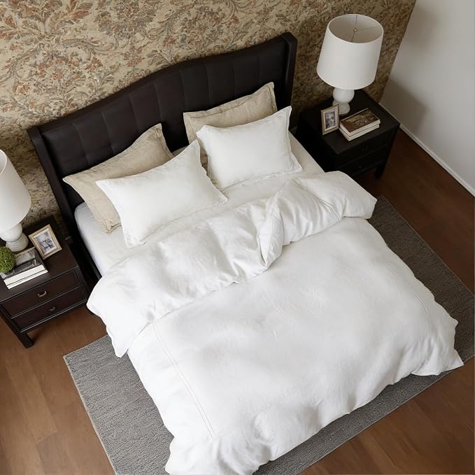 Simple&Opulence 100% Washed Linen Duvet Cover Set 68"x86" - Image 5