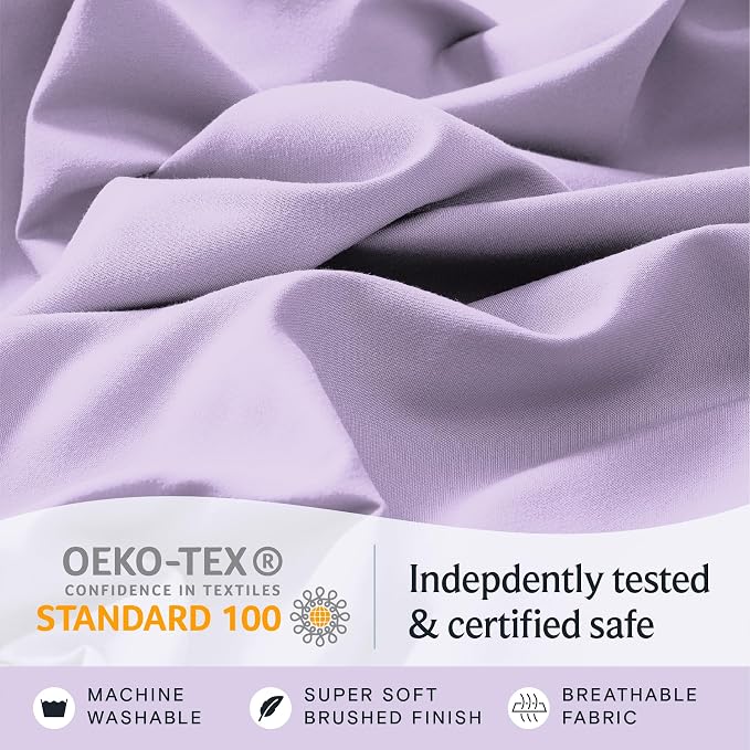 LuxClub 4 PC Full Sheet Set, Deep Pockets Wrinkle Free Cooling Bed Sheets Hotel - Image 7