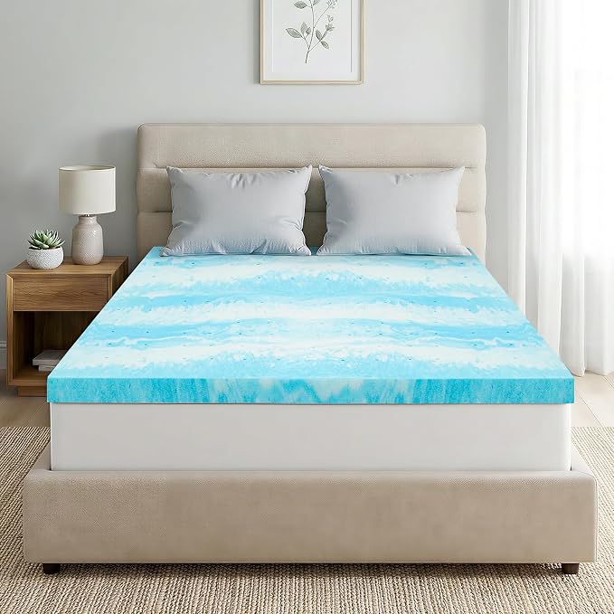 IULULU King Size Mattress Topper, 2 Inch Gel Memory Foam Topper, Light Comfort by IULULU