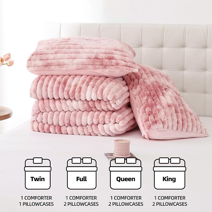Smoofy Fluffy Queen Size Comforter Set 3 Pieces - Image 7