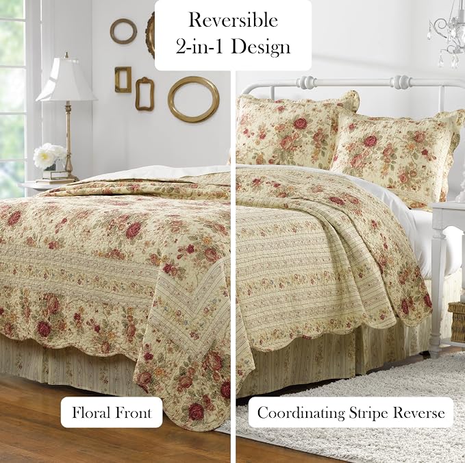 Greenland Home Antique Rose King Quilt Set - Image 7