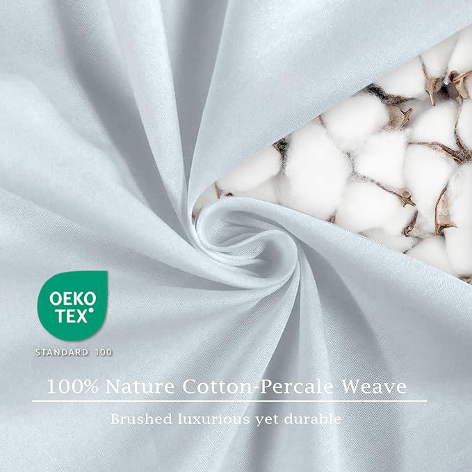FreshCulture Pure Cotton Fitted Sheets Twin XL Size, 300 Thread Count Percale - Image 6