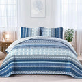 WONGS BEDDING Boho Quilt Set California King Size, Lightweight Microfiber by WONGSBEDDING
