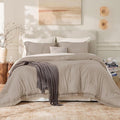 Andency Queen Comforter Set Khaki, 3 Pieces Boho Fall Tassel Lightweight by Andency