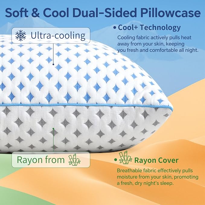 Memory Foam Pillow – Adjustable Loft Cooling Pillow King Size 1 Pack - Image 3