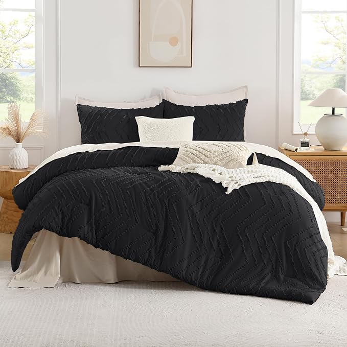 Andency Black Oversized Super King Plus Comforter Set 128x120, Extra Large King - Image 2