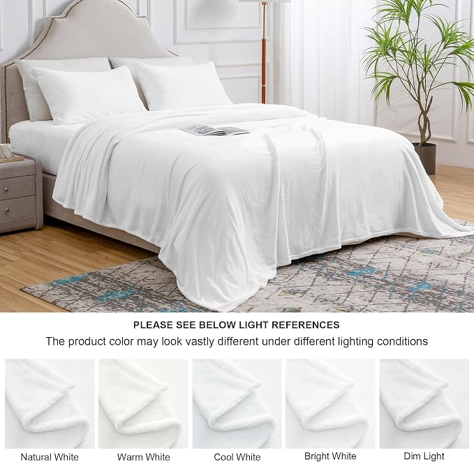 BEDELITE Flannel Sheets King Size Bright White - Image 9