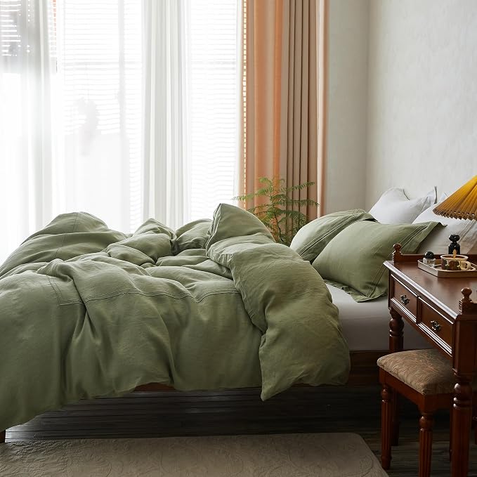Simple&Opulence 100% Washed Linen Duvet Cover Set 68"x86" - Image 7