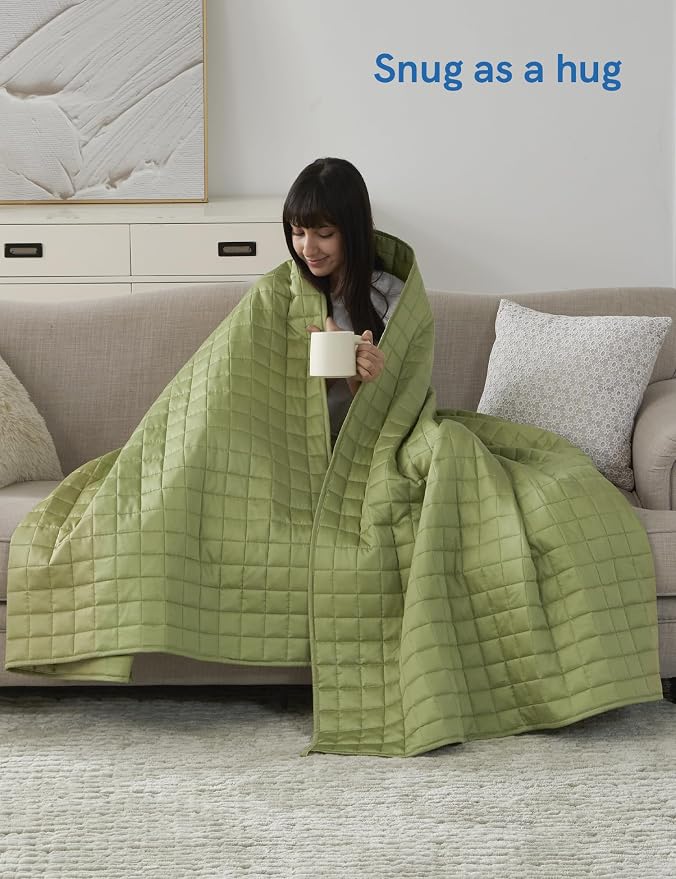YnM Cooling Weighted Blanket for Adults, 20lbs Heavy Bed Throw for One Person - Image 4