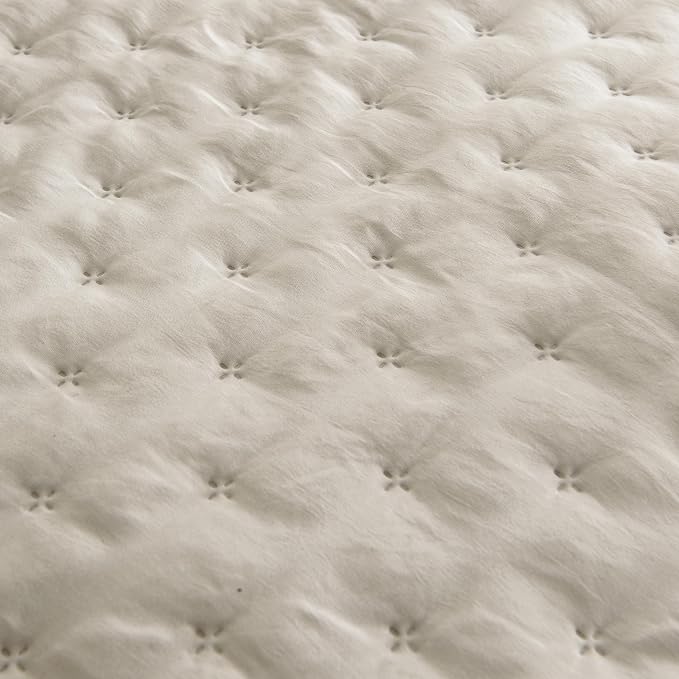 ROARINGWILD Beige Oversized California Cal King Size Quilt Bedding Set - Image 5