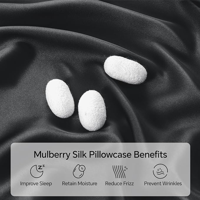 INFIIXSO Mulberry Silk Pillow Cases King Size Set of 2, Silk Pillowcase - Image 2