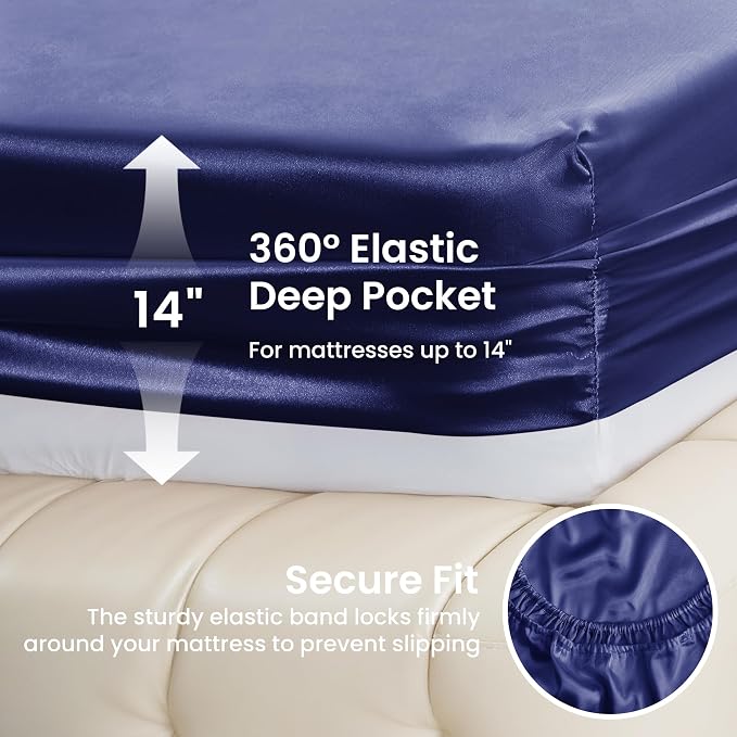 Love's cabin California King Satin Sheet Sets - Image 4