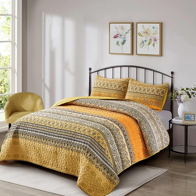 WONGS BEDDING Boho Quilt Set Full Size - Image 2