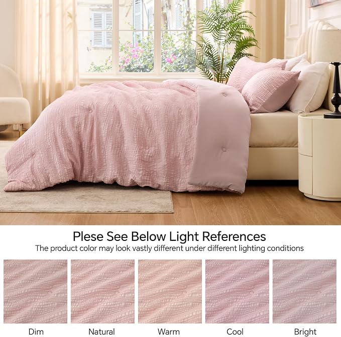 BEDELITE Blush Pink Twin Comforter Set - Image 6