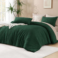 Andency Dark Emerald Green California King Comforter Set, 3 Pieces Boho Tufted by Andency