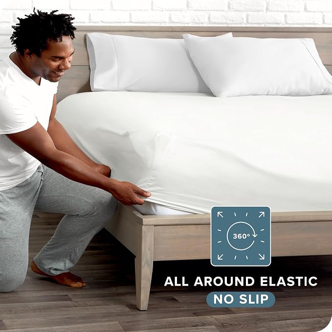 Bare Home Fitted Bottom Sheet Queen Size - Image 3