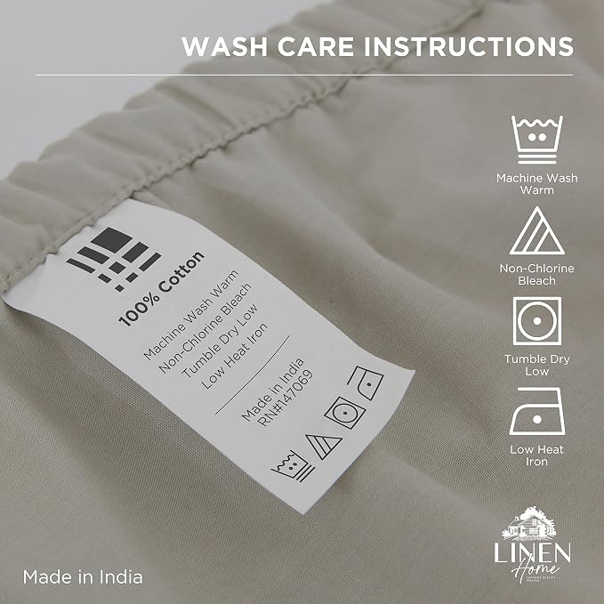 Linen Home 100% Cotton Percale Weave Fitted Sheet, Twin Size, Prelude Purple - Image 7