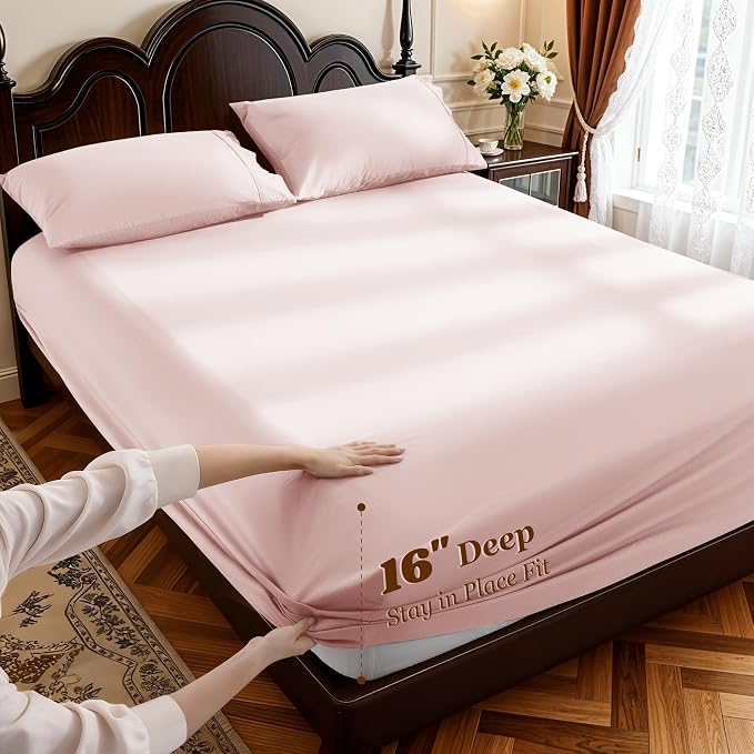 LBRO2M 1000 Thread Count 100% Egyptian Cotton Sheets Set Full Size, 4 Piece - Image 4