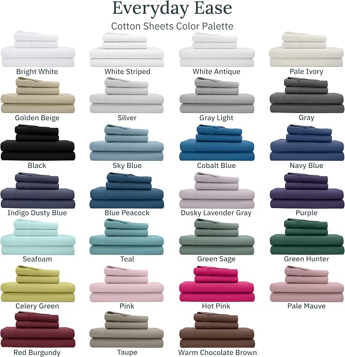 California Design Den Soft 100% Cotton Sheets Full Size Set, 400 TC Good - Image 9