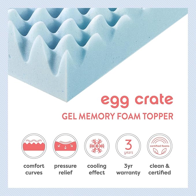 Best Price Mattress 4 Inch Egg Crate Memory Foam Mattress Topper - Image 9