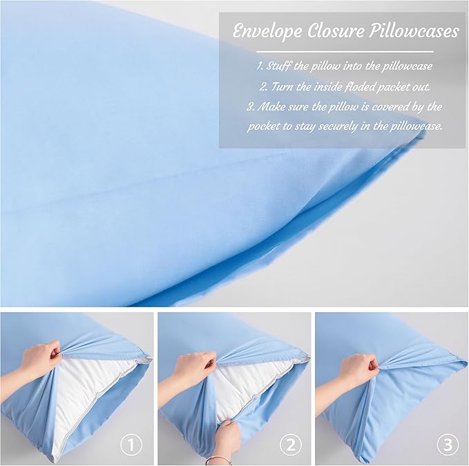 NTBAY King Pillow Cases Set of 2, 2 Pack Brushed Microfiber 20x40 Pillow Cases - Image 4