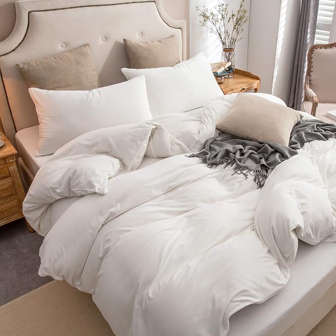 PURE ERA Jersey Knit Duvet Cover Set 100% T-Shirt Cotton Super Soft Comfy 2pc - Image 2
