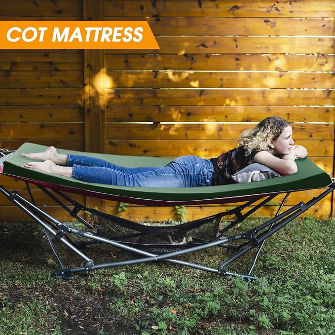 CYMULA Camping Cot Mattress 2in Memory Foam Sleeping Pad, Soft Warm Non-Slip - Image 4