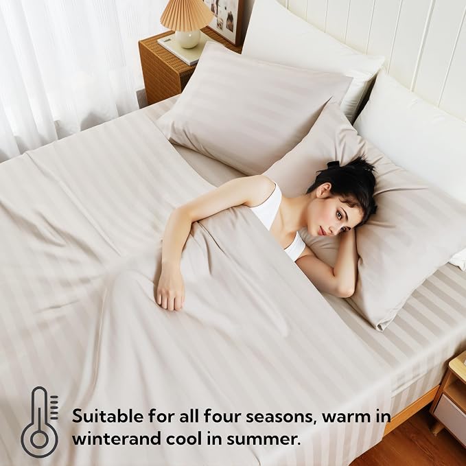 Cotton Flat Sheets Only, 600 TC 100% Cotton Flat Sheet Top Sheet Only, Queen - Image 7