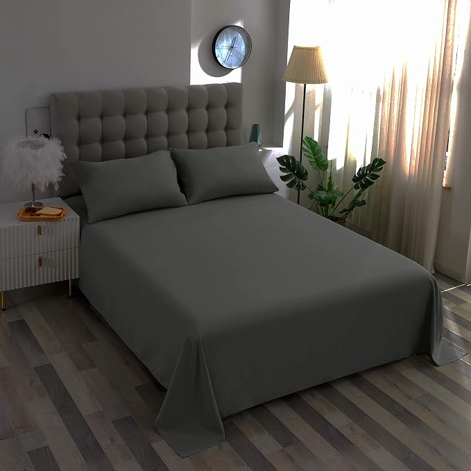 Sfoothome Fitted Sheet Dark Gray, 14 Inch Deep Pocket, Twin Bed Fitted Sheet - Image 5