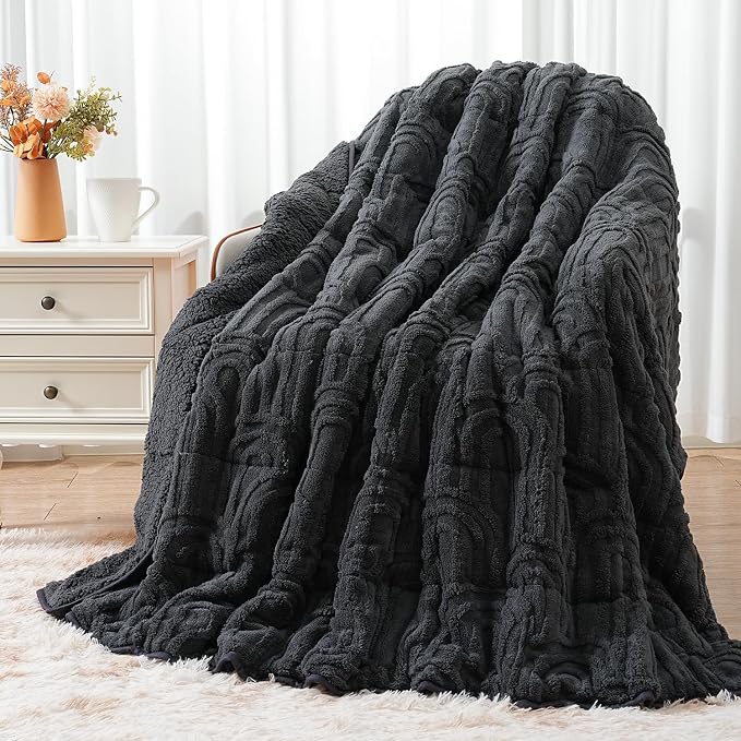 Wemore Jacquard Fleece Weighted Blanket Queen Size 60" x 80" 15lbs, Ultra Soft by WemoreDirect