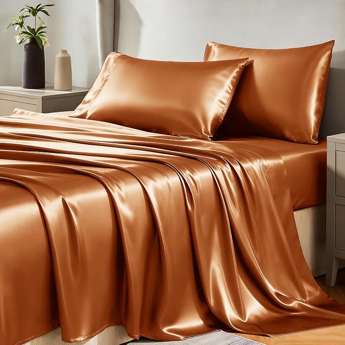 CozyLux Satin Sheets Queen Size Bed Set by CozyLux