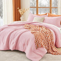 MUXHOMO Pink Oversized King Comforter Sets, All Season Ultra Soft Down by MUXHOMO