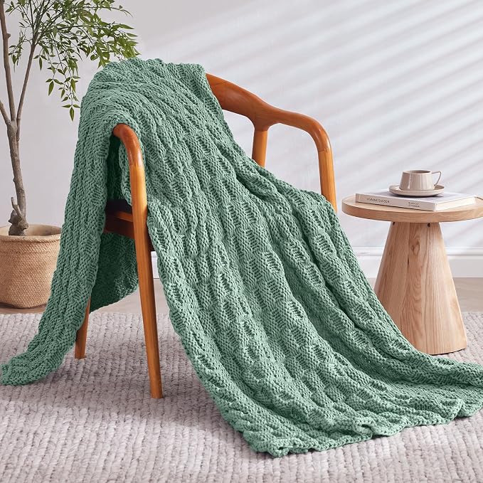 Knitted Weighted Blanket for Adult, No Beads Heavy Blanket 50” x 60'' 7lbs - Image 2