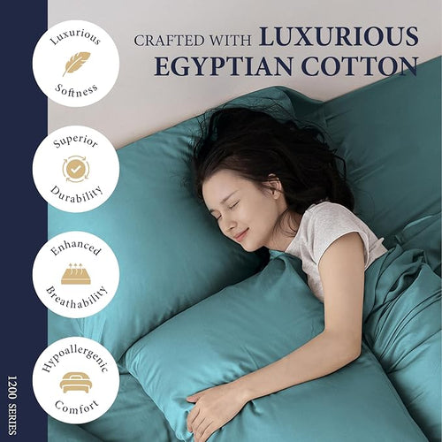 100% Egyptian Cotton King Size Sheets Set - Image 2