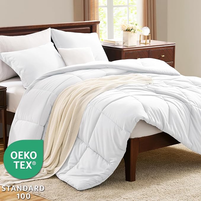 CozyLux Queen Size Comforter Sets White - Image 3