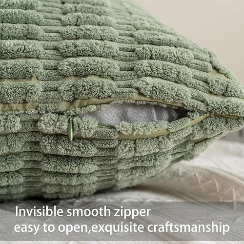 Aegero Pack of 2 Corduroy Decorative Throw Pillow Covers 12x20 InchSoft Boho - Image 2