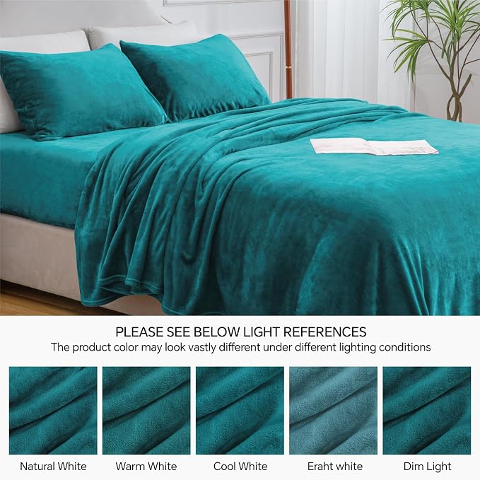 BEDELITE Flannel Sheets Full Size Teal - Image 9