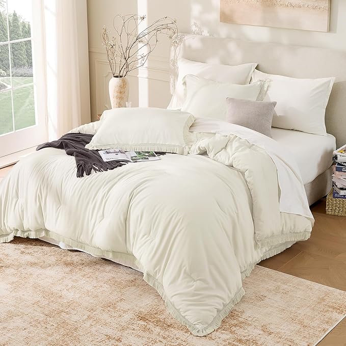 Andency California King Comforter Set Ivory - Image 6